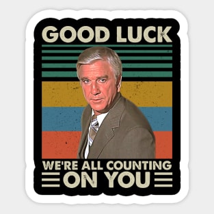 Retro Good Luck We're All Counting On You Sticker